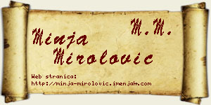 Minja Mirolović vizit kartica